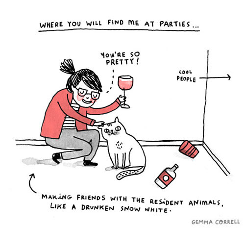 funny-party-girl-petting-cat